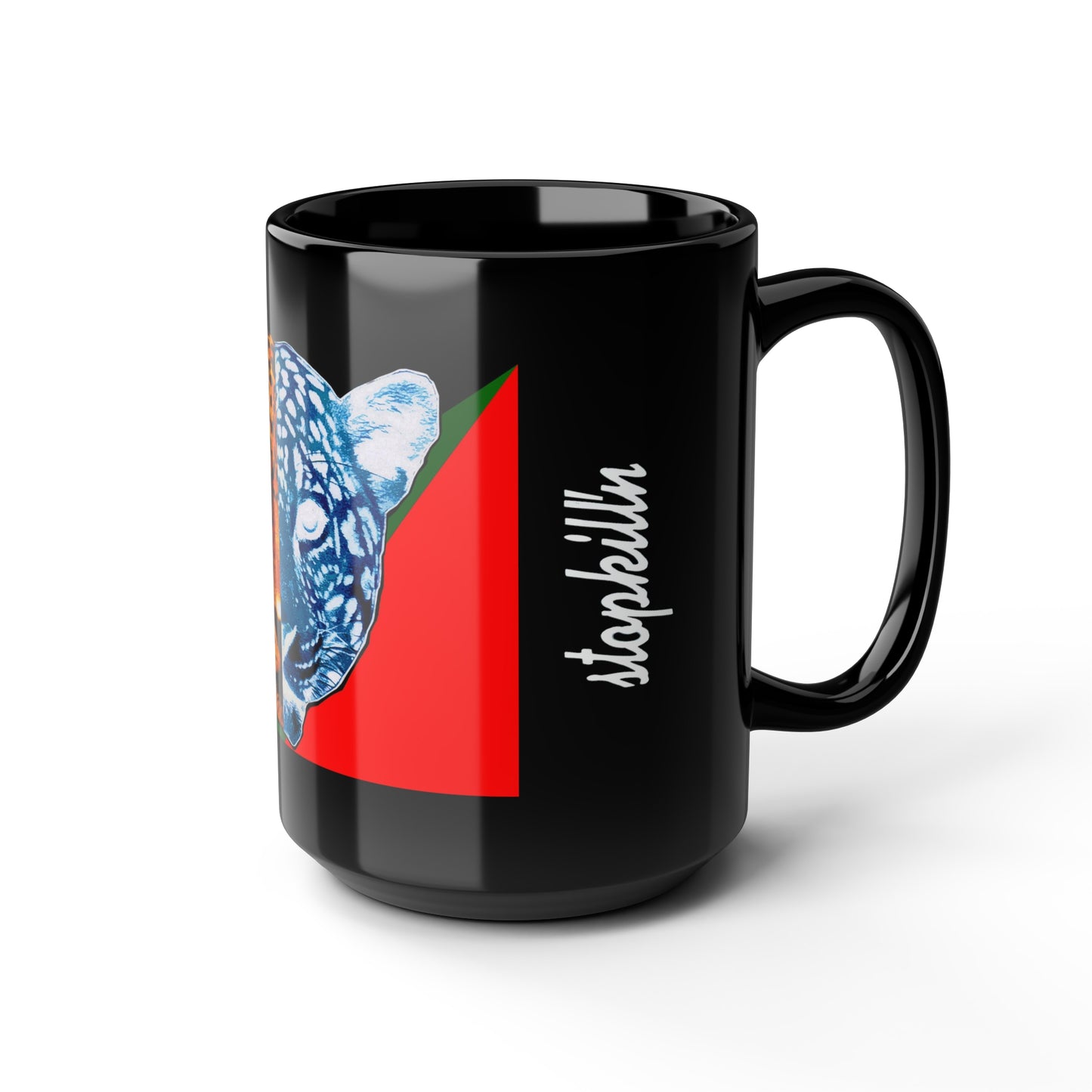 UNO BIGCAT STOPKILL'N Black Mug, 15oz
