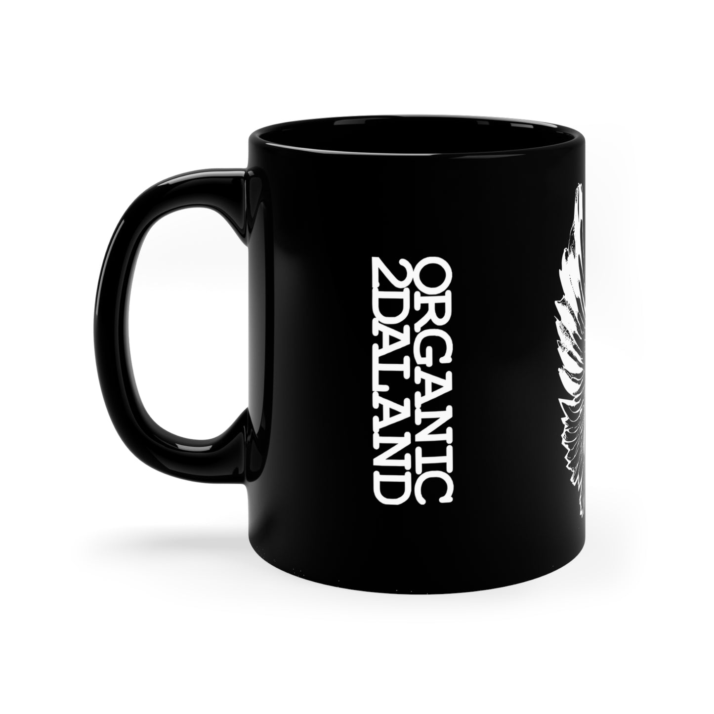 UNO ORGANIC ANGEL MALCOLM Black Coffee Mug, 11oz