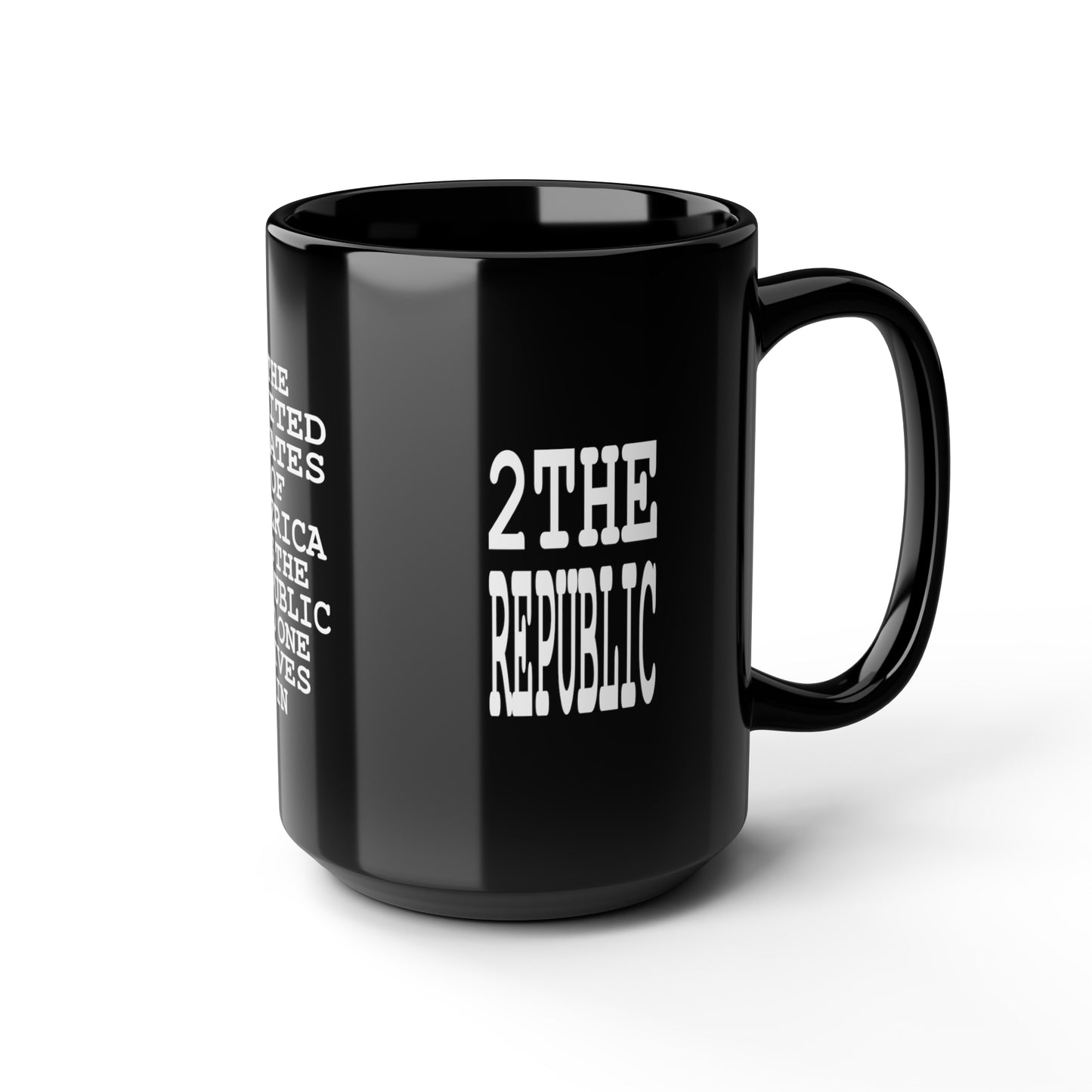 UNO 2THEREPUBLIC The Republic No One Lives In Black Mug, 15oz