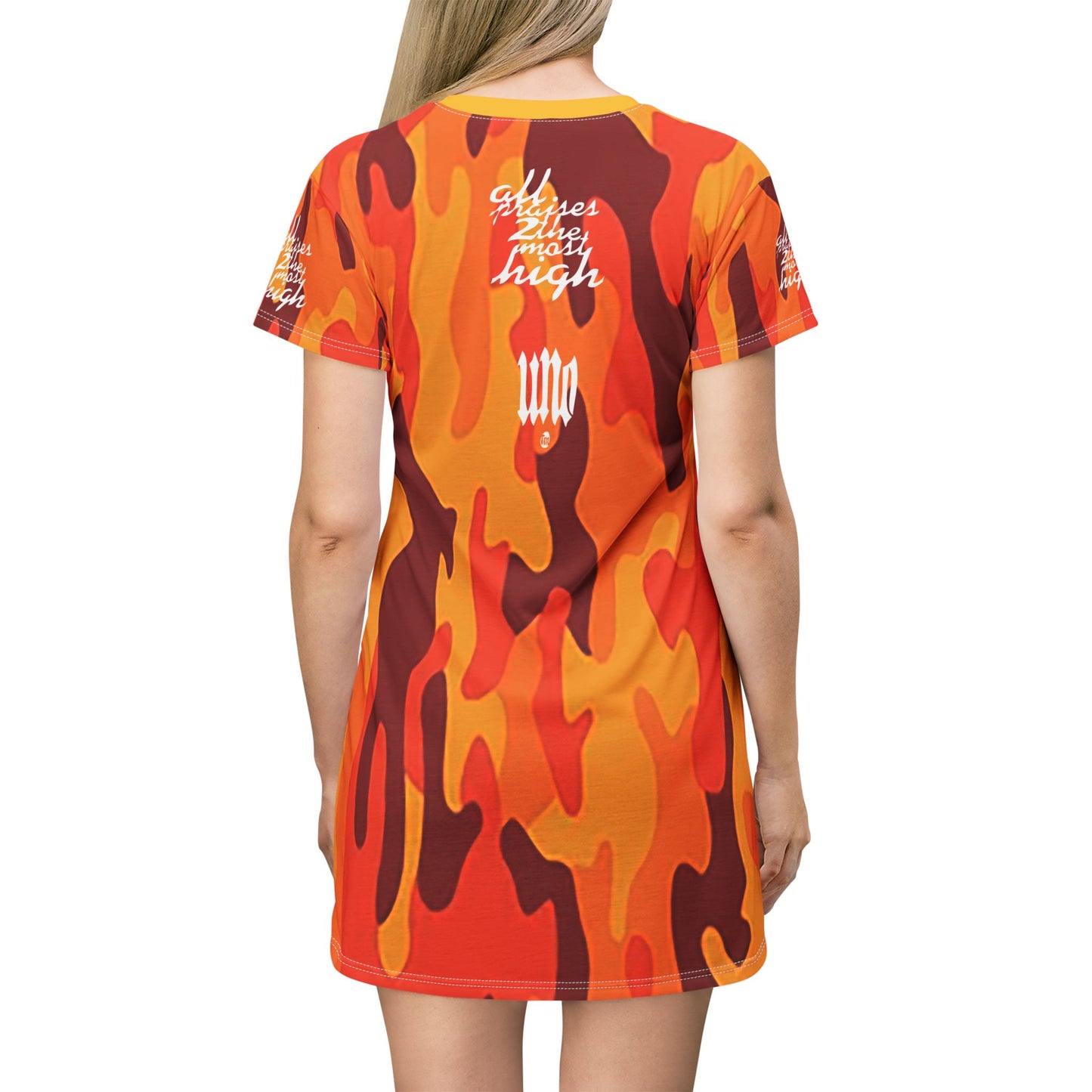 UNO ALL PRAISES All Over Print T-Shirt Dress