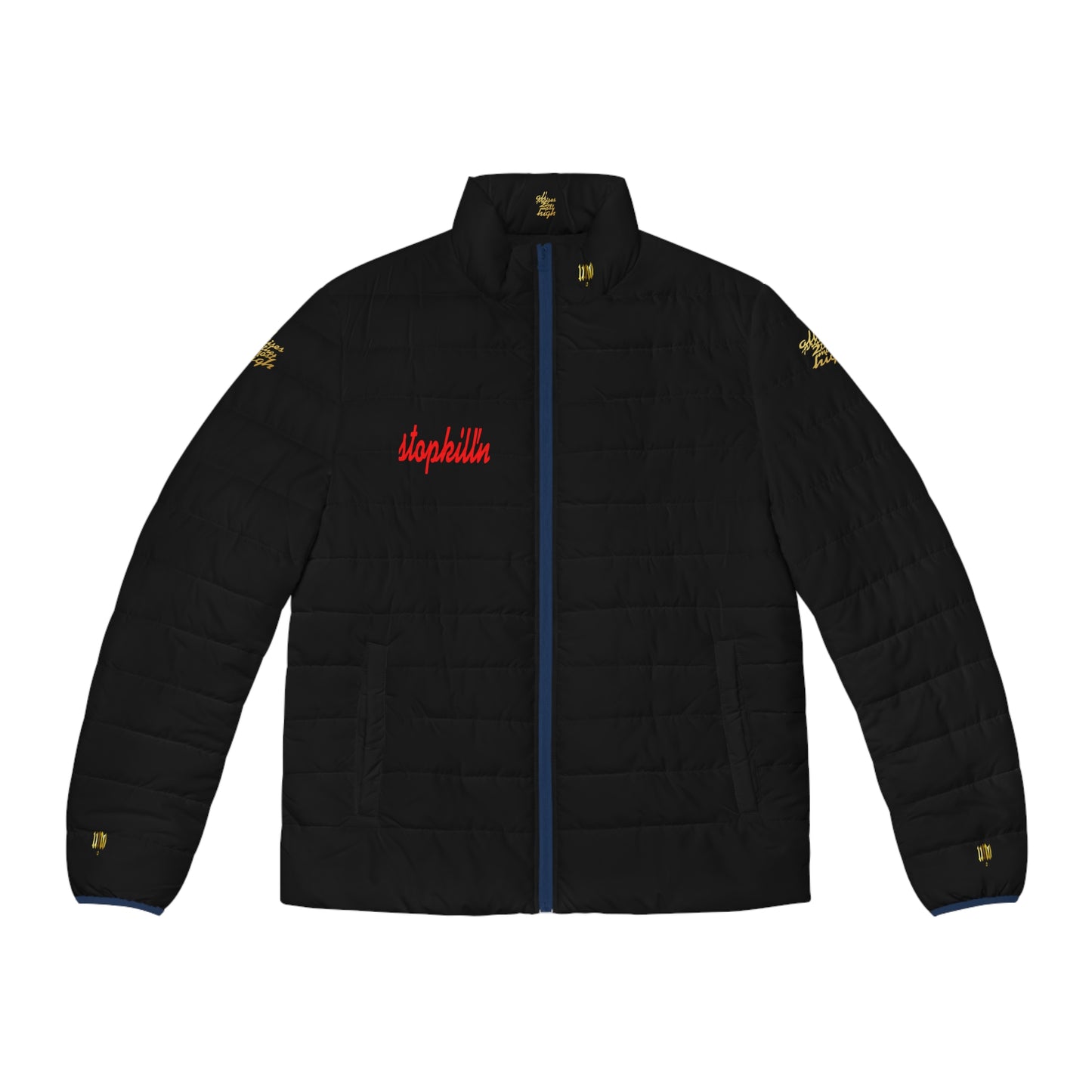 UNO STOPKILL'N UNOWORD Men's Puffer Jacket (AOP)