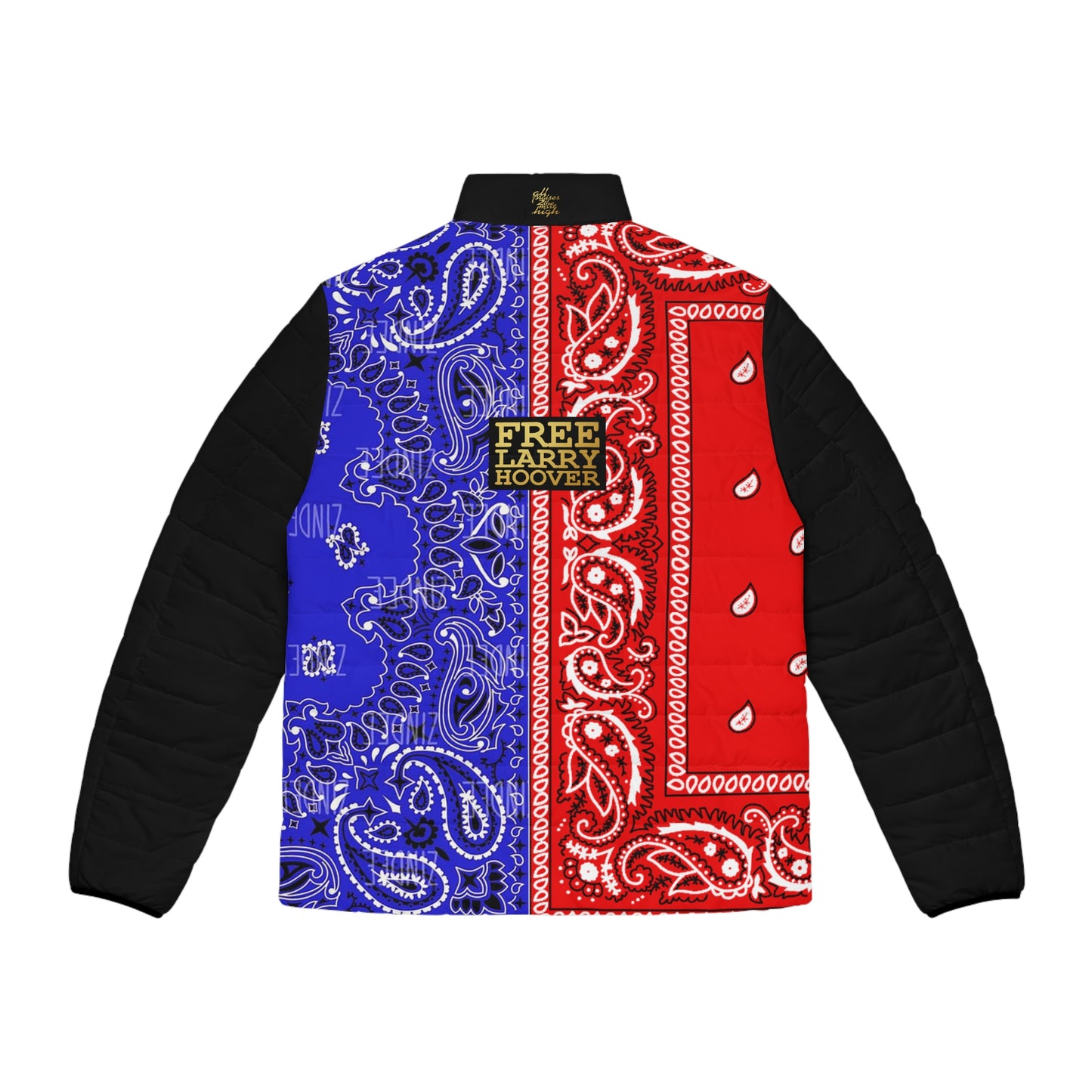 UNO ORGANIC TRIBE=GANG FREE LARRY HOOVER Men's Puffer Jacket (AOP)