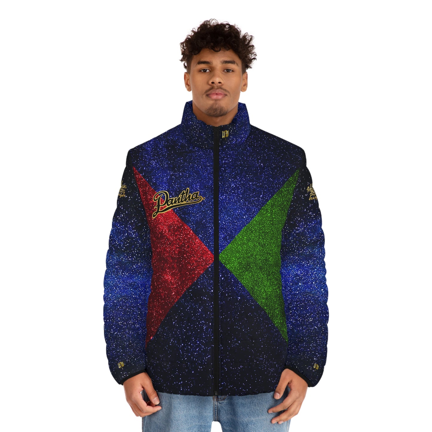 UNO PANTHA I AM THAT I AM Men's Puffer Jacket (AOP)