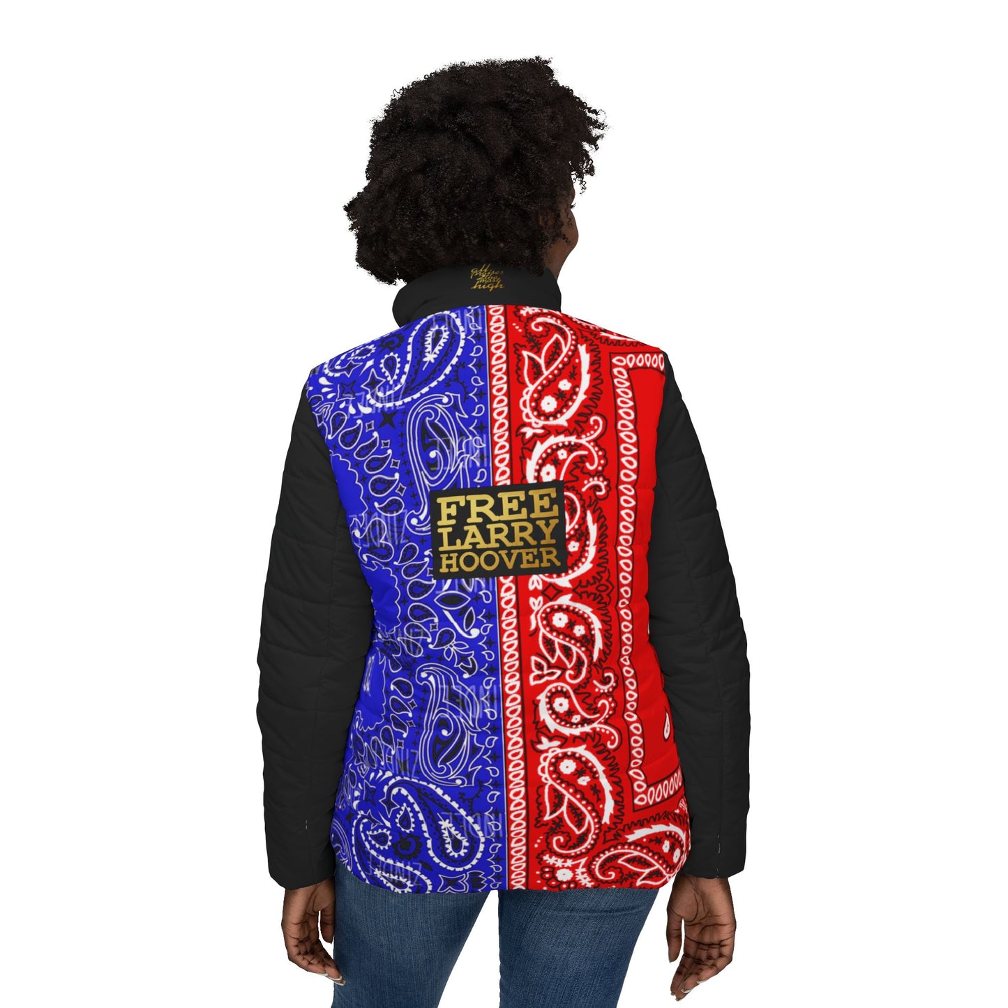 UNO ORGANIC TRIBE=GANG FREE LARRY HOOVER Women’s Puffer Jacket (AOP)