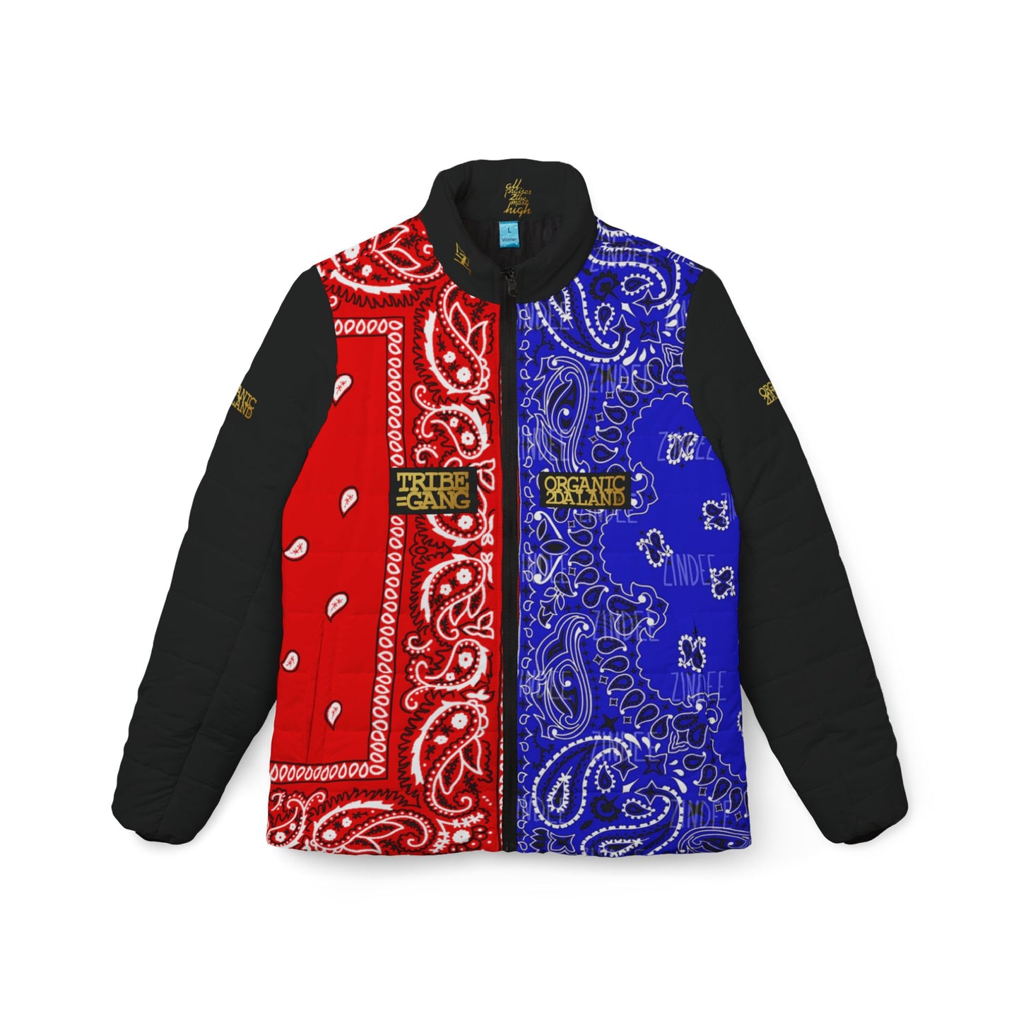 UNO ORGANIC TRIBE=GANG FREE LARRY HOOVER Women’s Puffer Jacket (AOP)