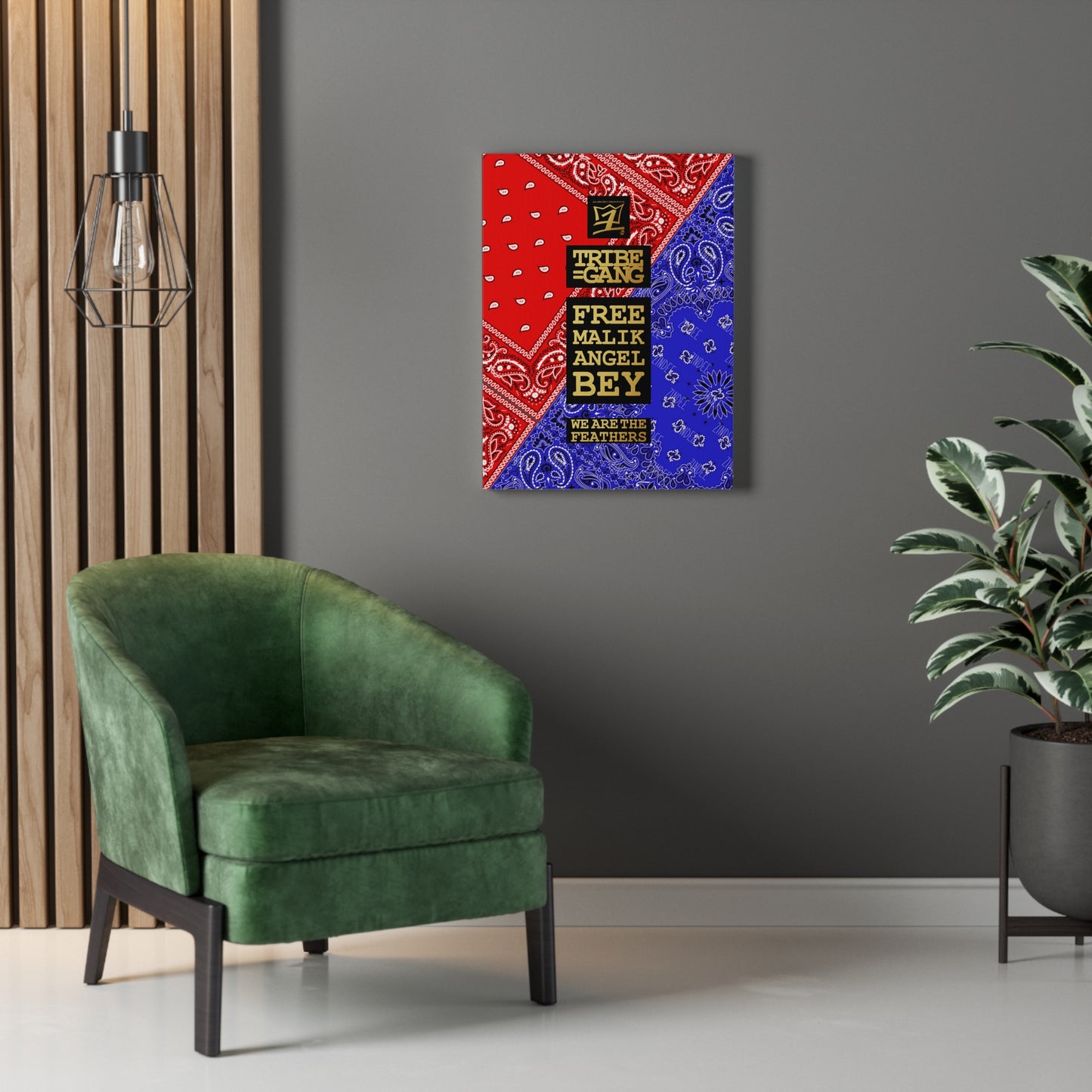 UNO ORGANIC TRIBE=GANG FREE MALIK ANGLE BEY Stretched Canvas