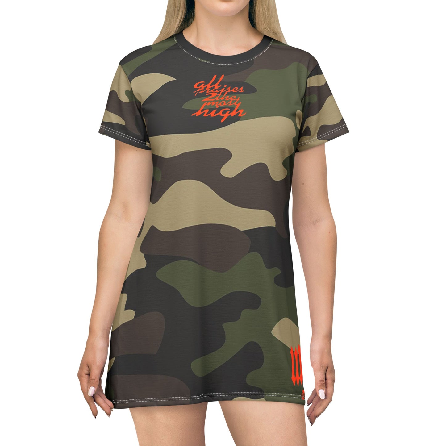 UNO ALL PRAISES All Over Print T-Shirt Dress