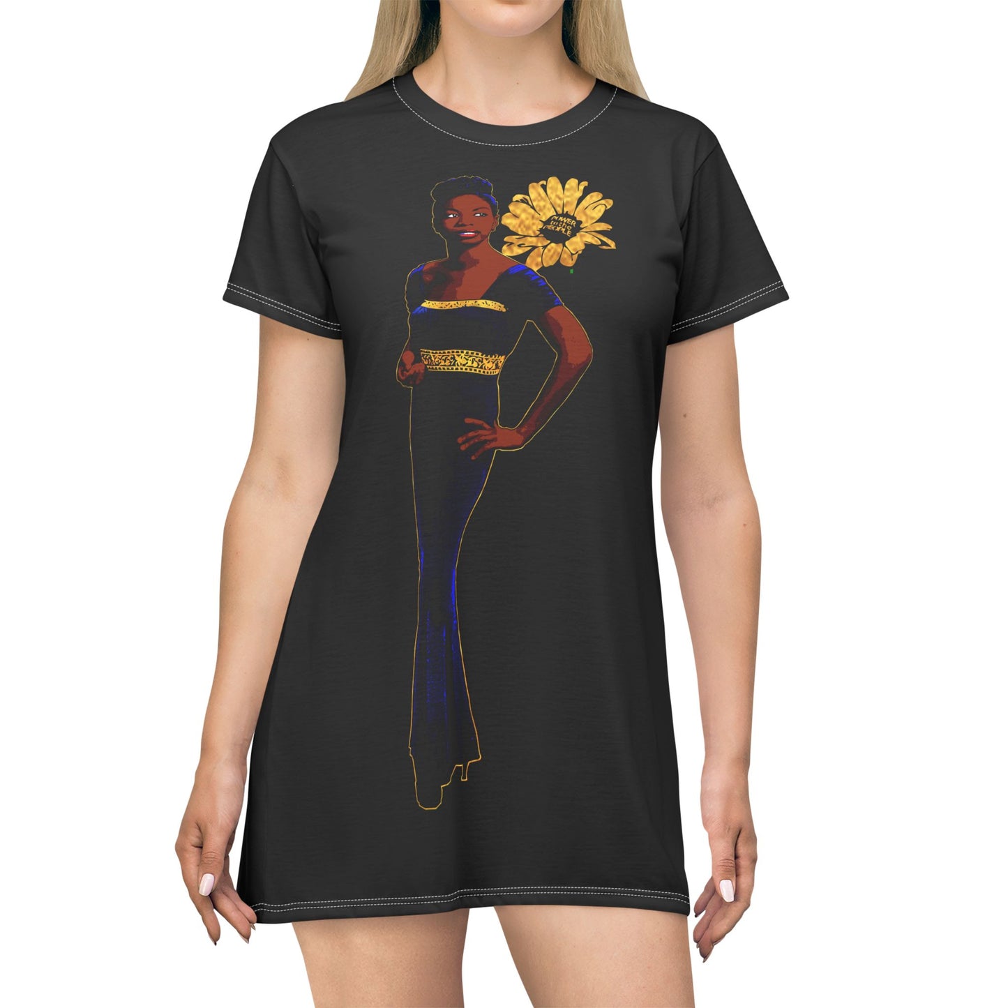 UNO LOVENINA POWERFLOWER All Over Print T-Shirt Dress