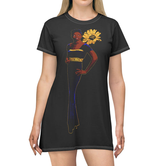 UNO LOVENINA POWERFLOWER All Over Print T-Shirt Dress