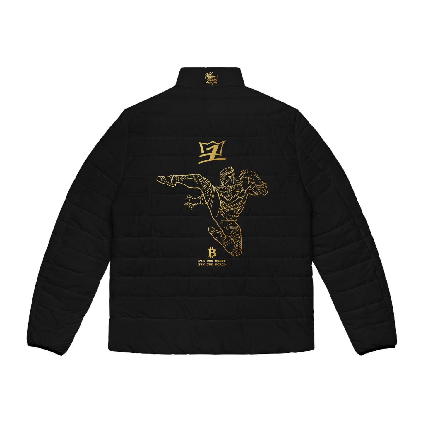 UNO BTCPANTHA BTCAFRICA Men's Puffer Jacket (AOP)