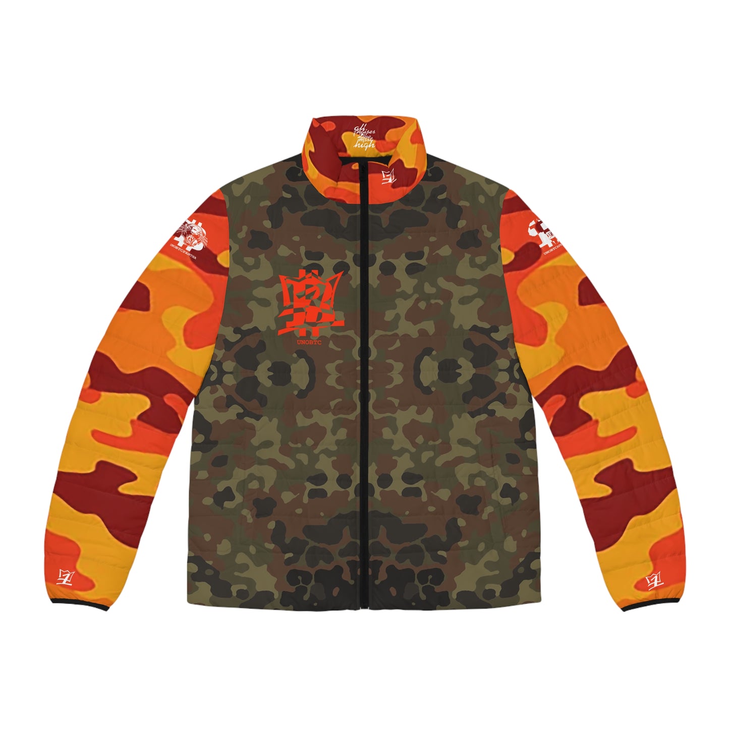 UNO BTCPANTHA BTCPANTHA Men's Puffer Jacket (AOP) Camo Collection