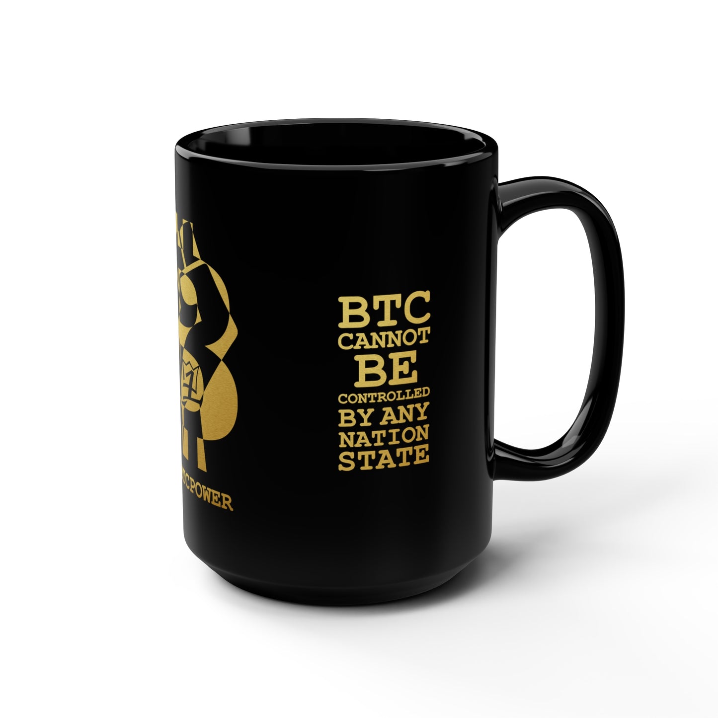 UNOBTCPOWER Black Mug, 15oz