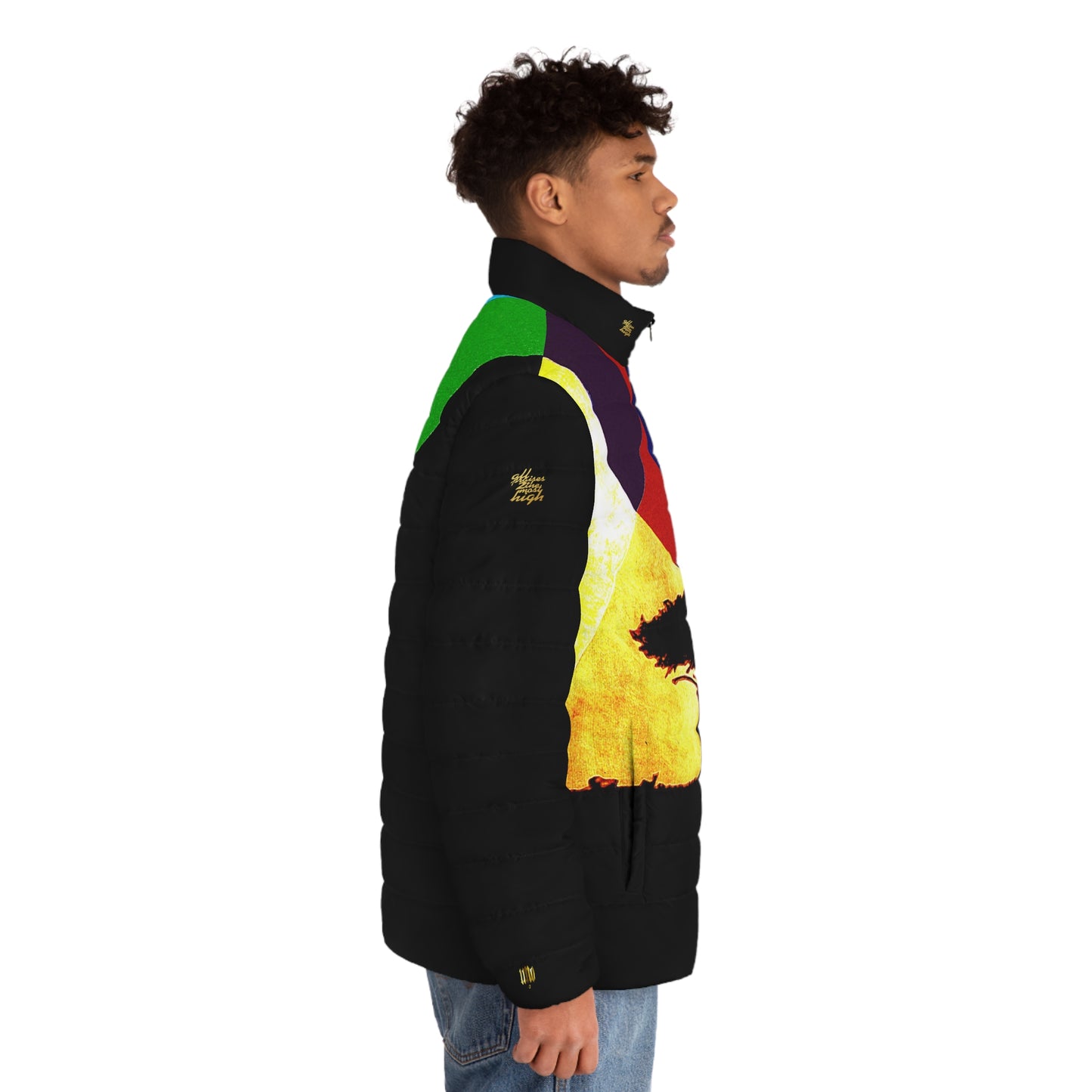 UNO RHINOSUNSET STOPKILL'N Men's Puffer Jacket (AOP)