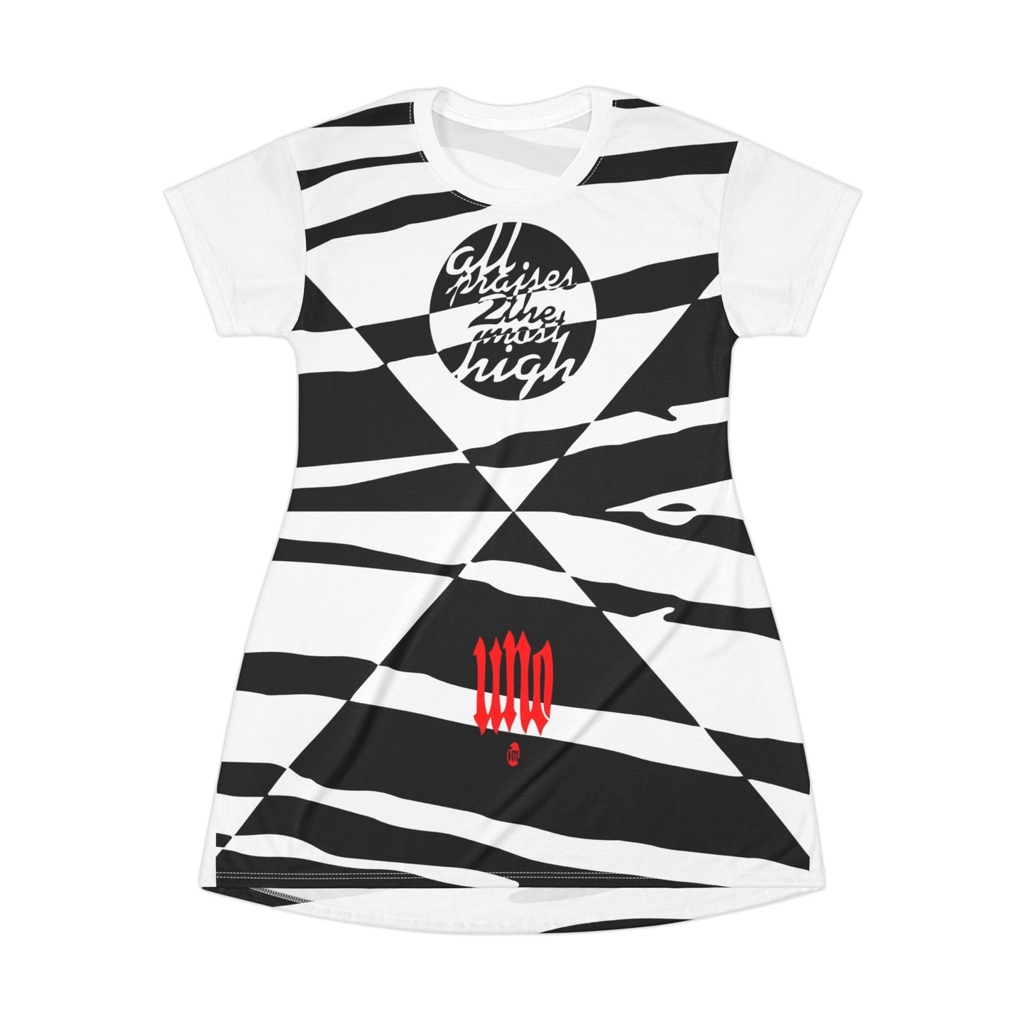 UNO ZEBRALOVE All Praises All Over Print T-Shirt Dress