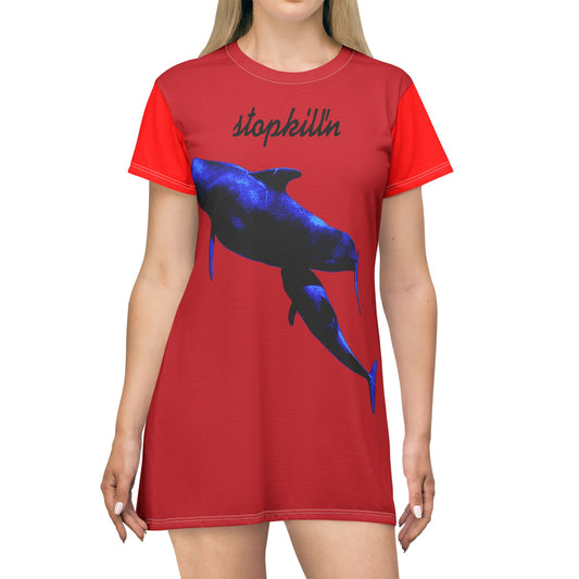 UNO MAMABABYMAMA STOPKILL'N All Over Print T-Shirt Dress