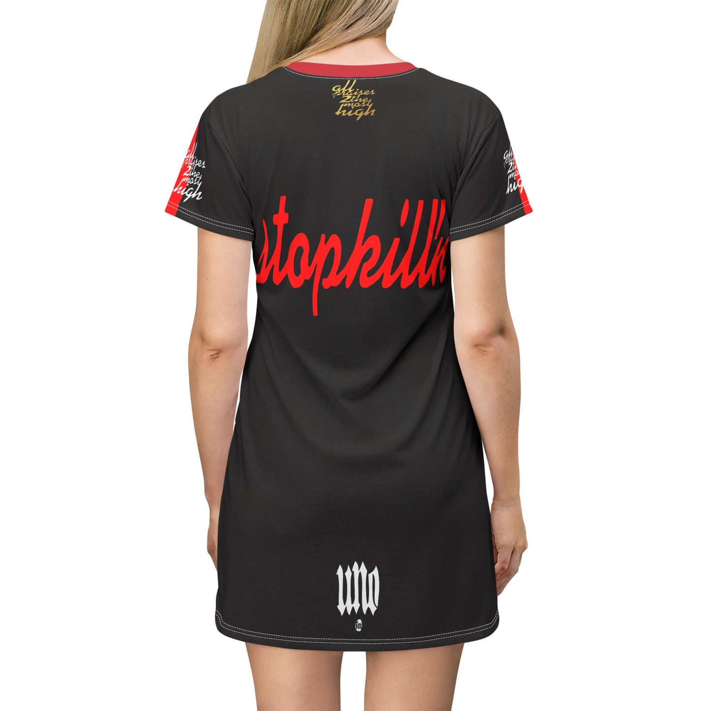 UNO LOVEHARPY STOPKILL'N All Over Print T-Shirt Dress