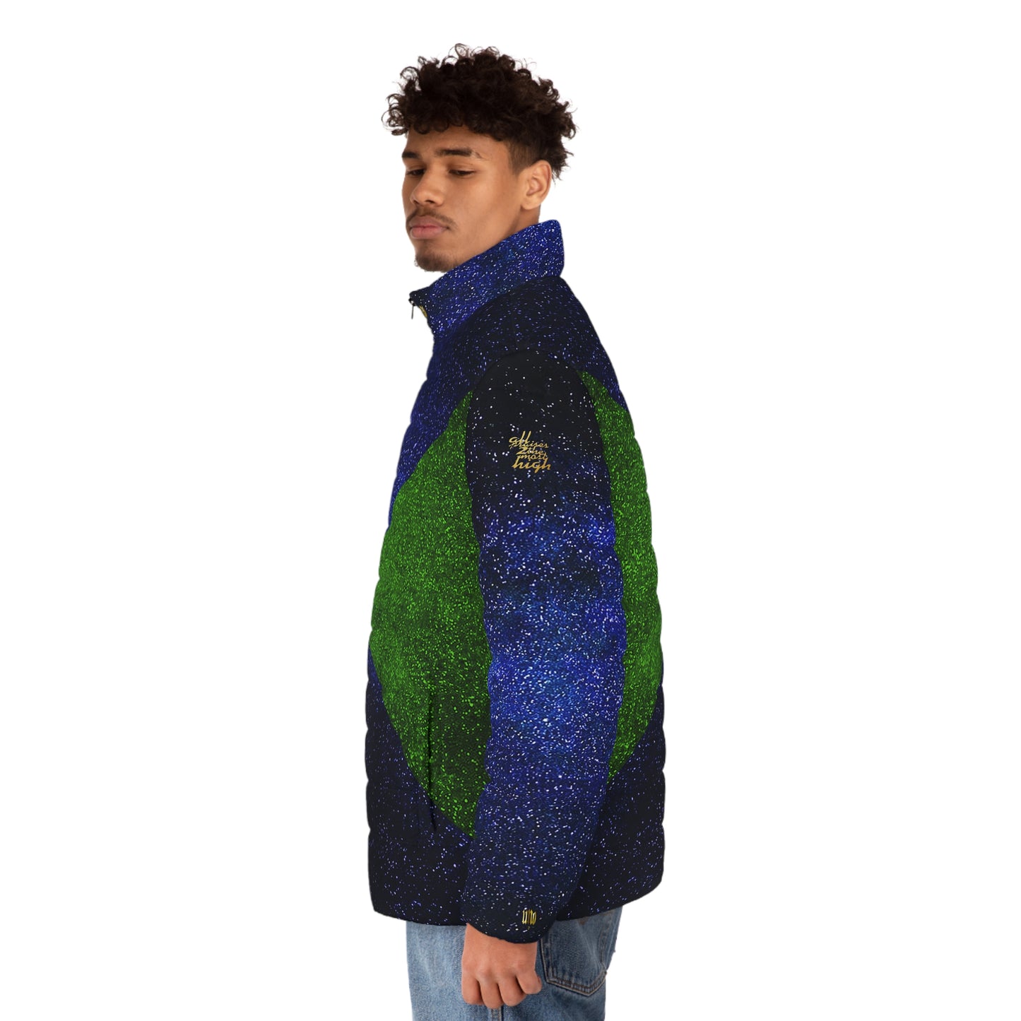 UNO PANTHA I AM THAT I AM Men's Puffer Jacket (AOP)