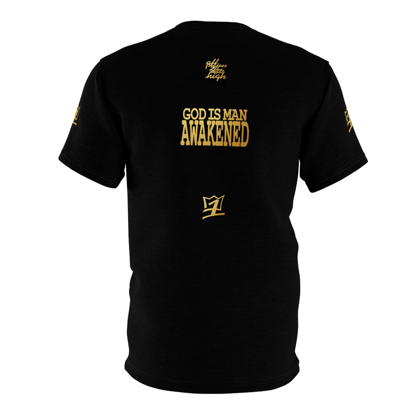 UNO ALLPRAISES GOD IS MAN Unisex Cut & Sew Tee (AOP)