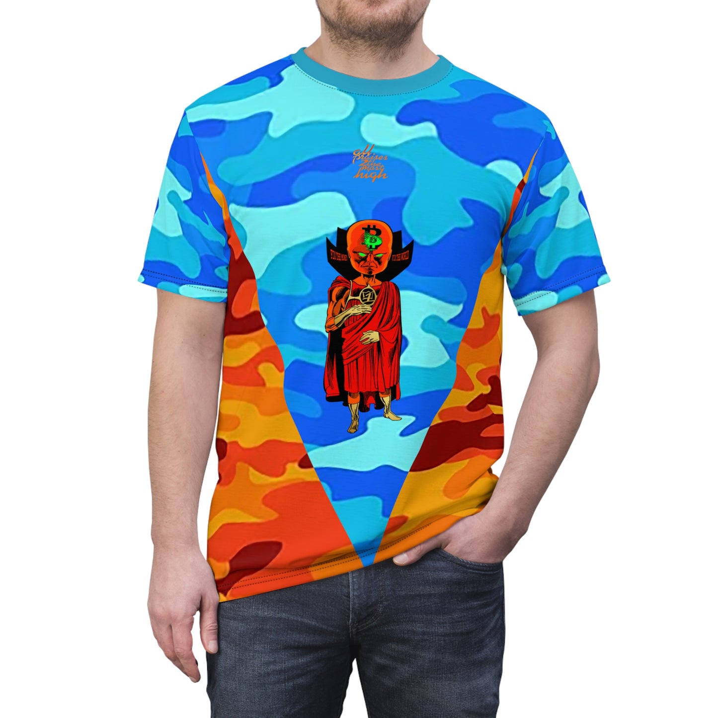 UNOBTC FIX THE MONEY FIX THE WORLD Unisex Cut & Sew Tee (AOP)