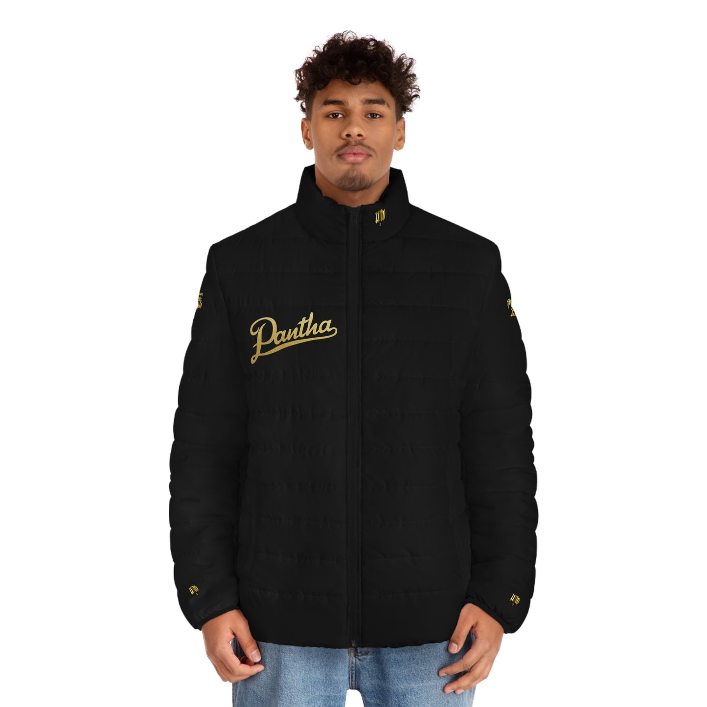 UNO PANTHA LOVEJOHNHENRICCLARKE Our Ancestors Are Watching Us Men's Puffer Jacket (AOP)