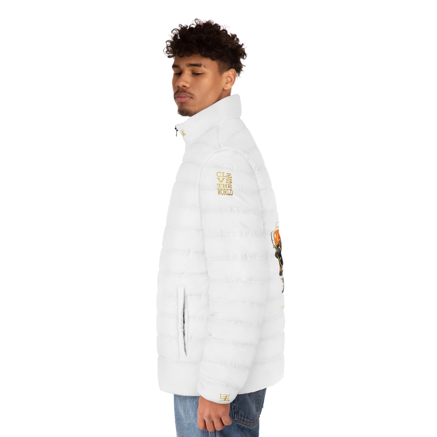 UNO LOVETHELAND BEST IN THE WORLD Men's Puffer Jacket (AOP)