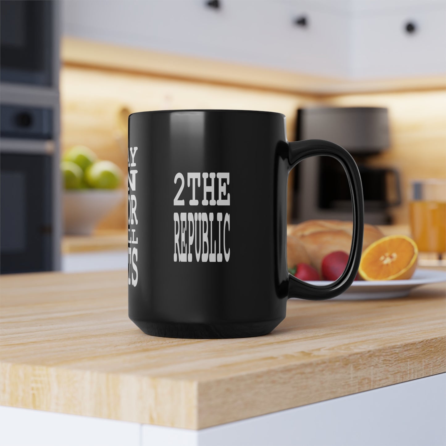 UNO 2THE REPUBLIC HONOR AT ALL COSTS Black Mug, 15oz