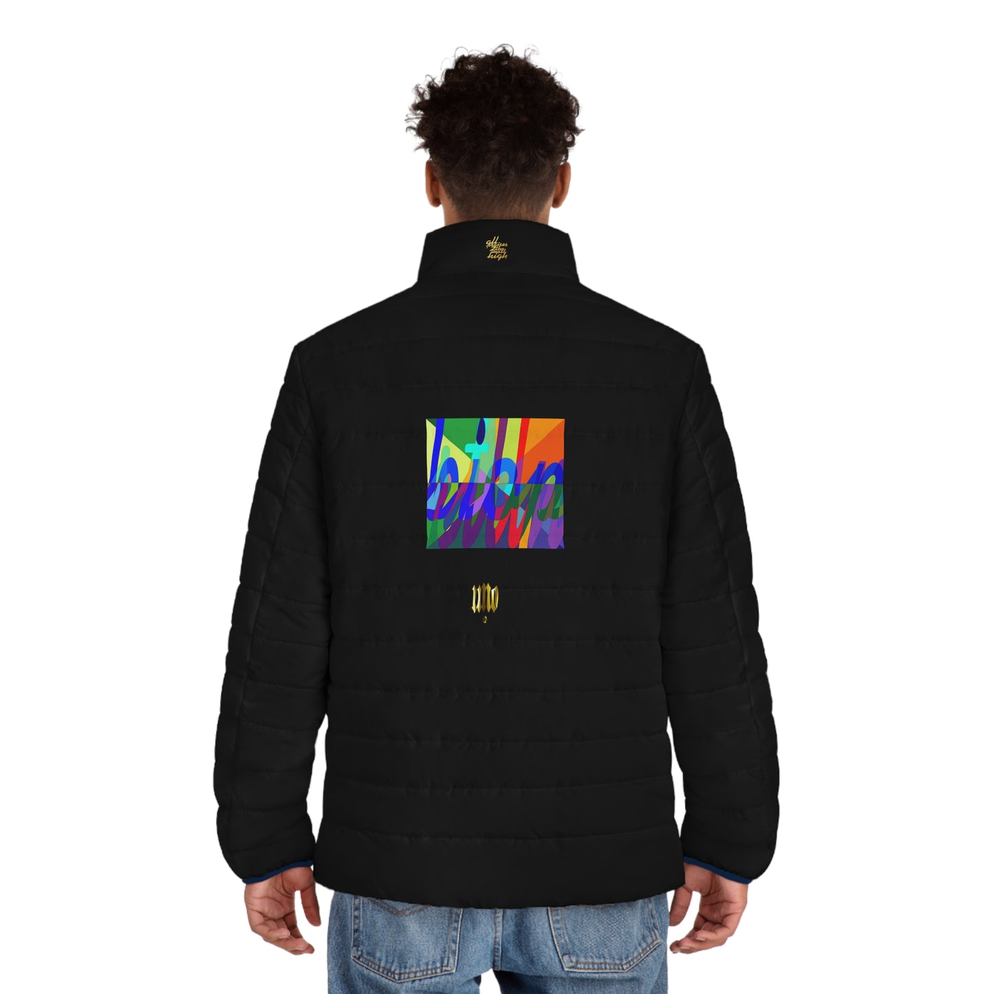 UNO STOPKILL'N UNOWORD Men's Puffer Jacket (AOP)