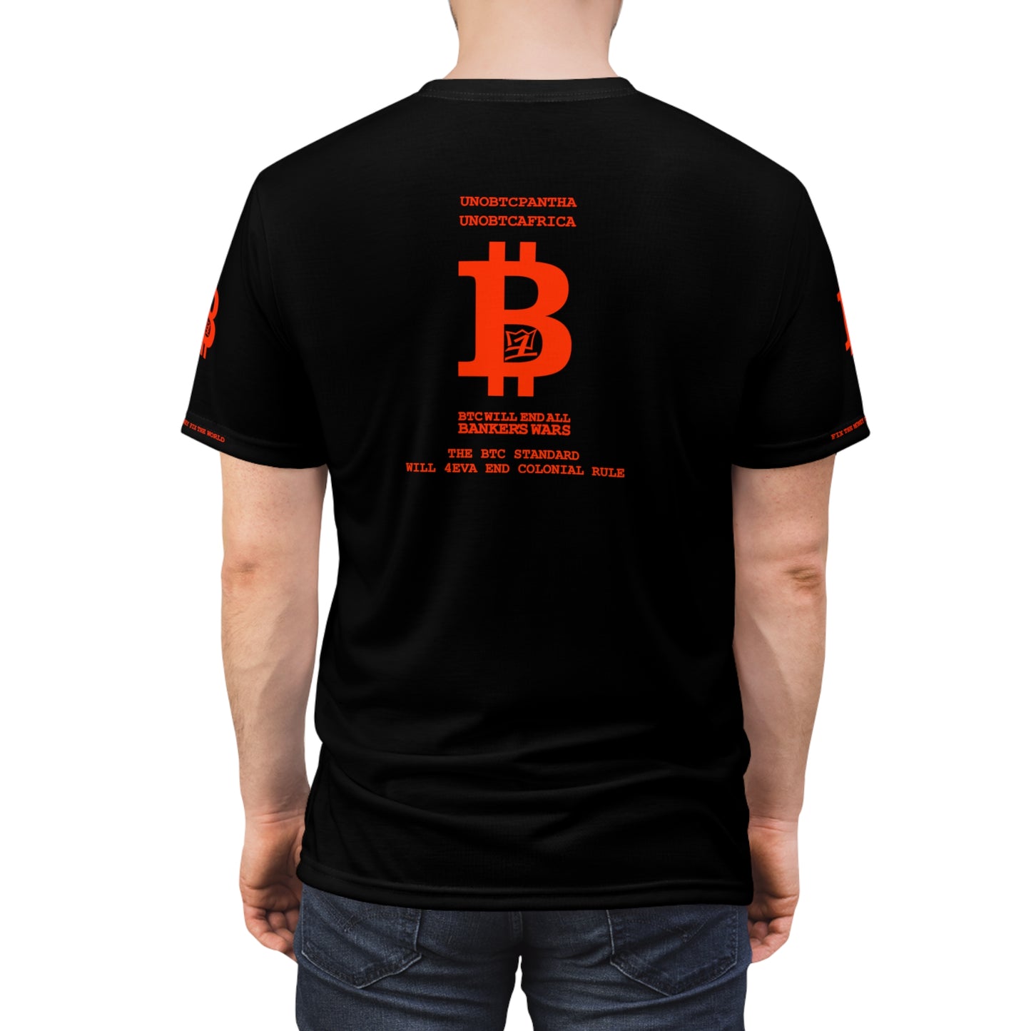 UNOBTCPANTHA ALL WARS ARE BANKER'S WARS Unisex AOP Cut & Sew Tee