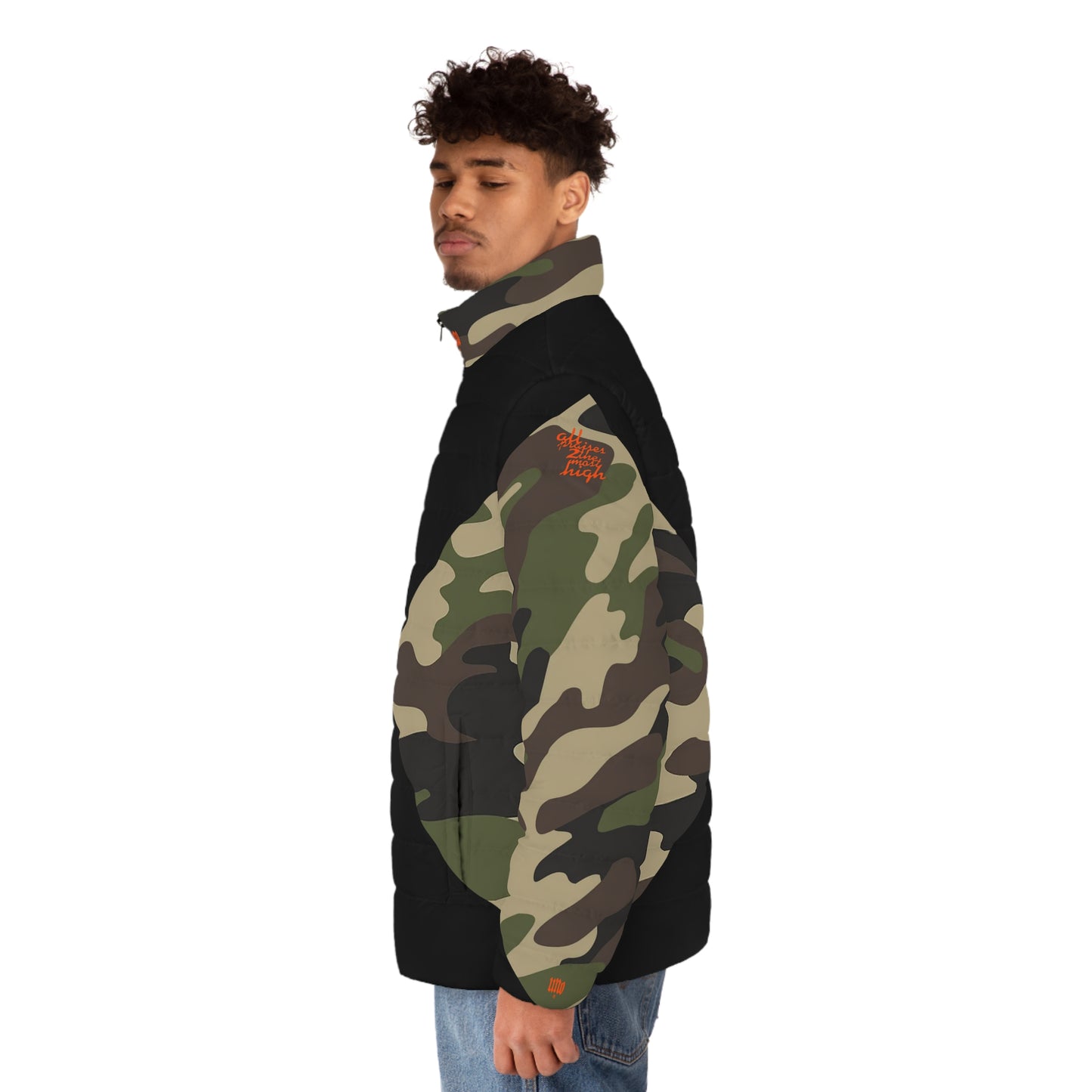 UNO ALL PRAISES Men's Puffer Jacket (AOP) Camo Collection