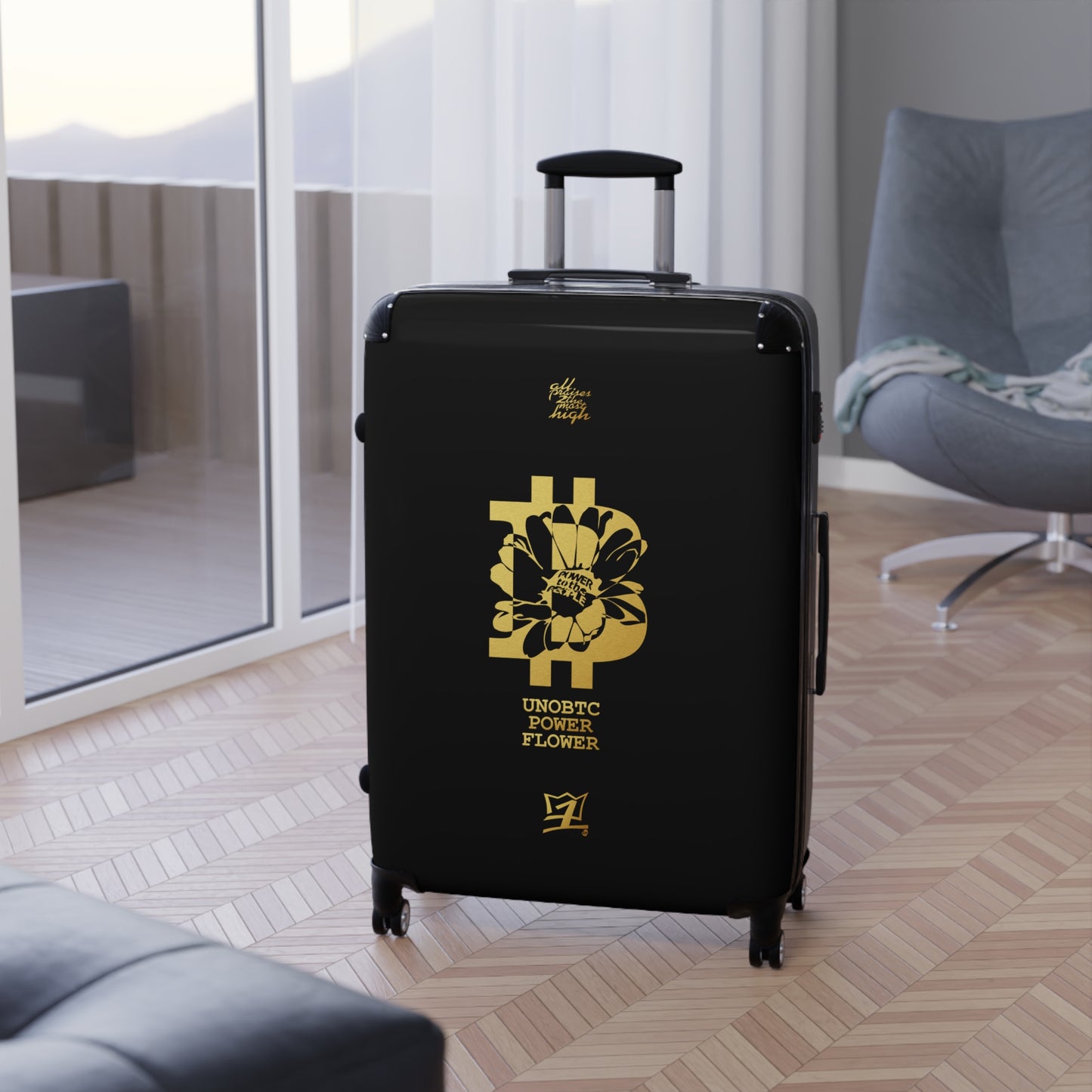UNOBTCPOWERFLOWER Suitcases