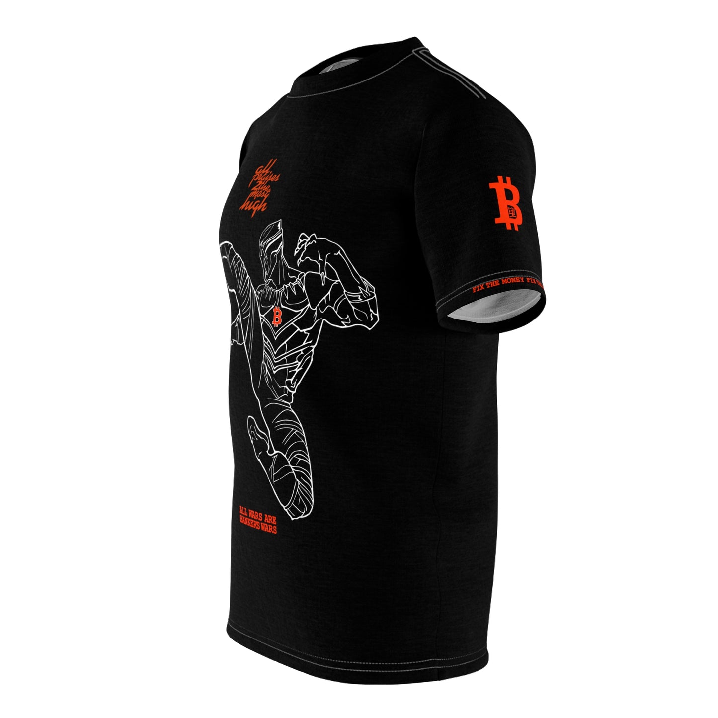 UNOBTCPANTHA ALL WARS ARE BANKER'S WARS Unisex AOP Cut & Sew Tee