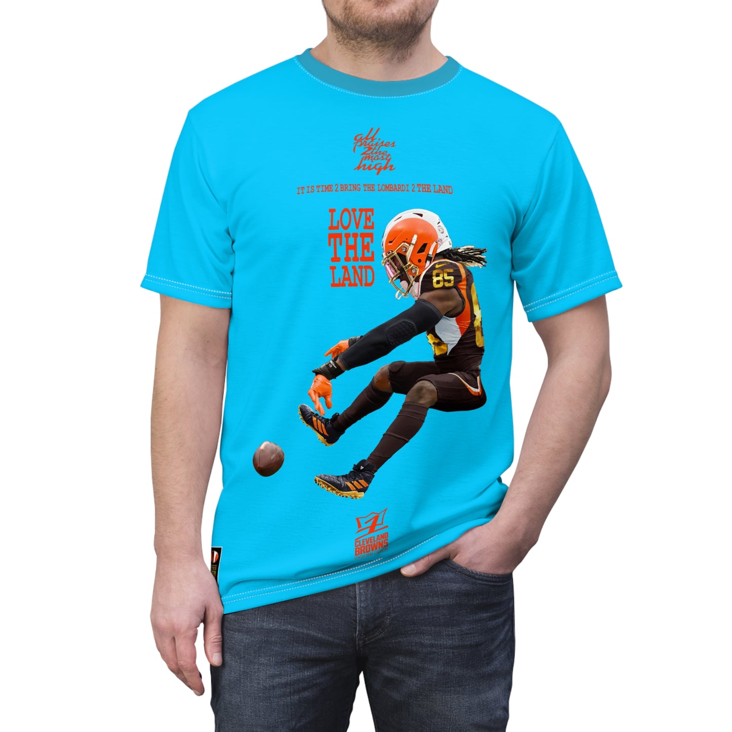 UNO LOVETHELAND LOVEDABROWNS Unisex Cut & Sew Tee (AOP)