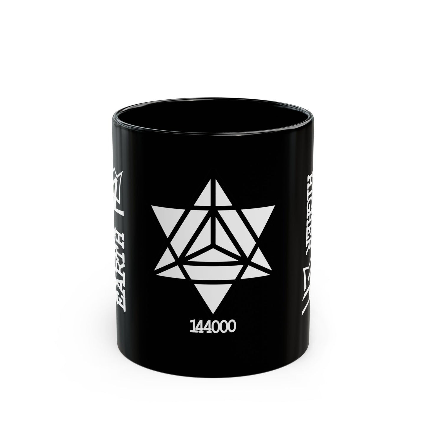 UNO ABSTRACTS NEW EARTH MERKABA Black Mug (11oz, 15oz)