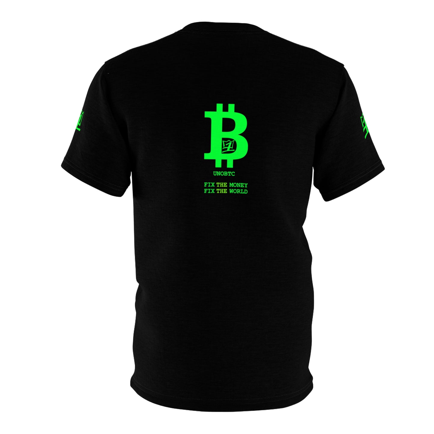 UNOBTC FIX THE MONEY FIX THE WORLD Unisex Cut & Sew Tee (AOP)