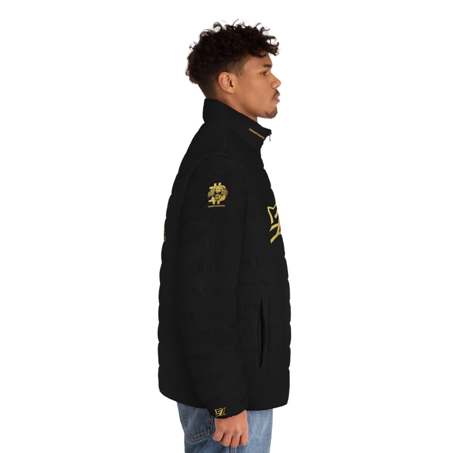UNO BTCPANTHA BTCAFRICA Men's Puffer Jacket (AOP)