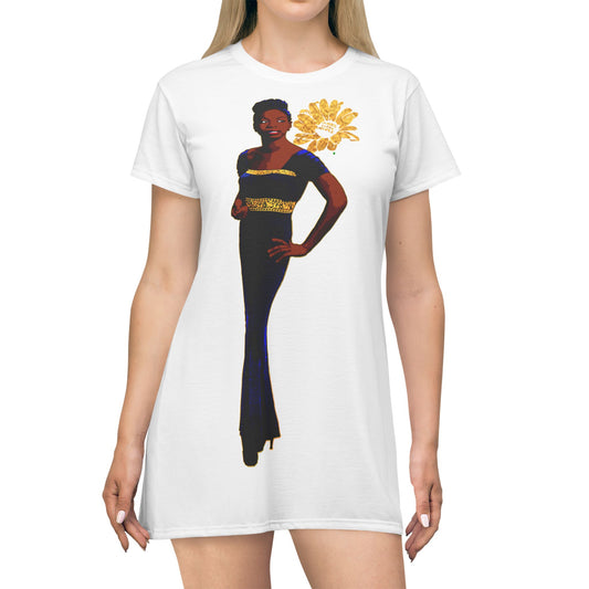 UNO LOVENINA POWERFLOWER All Over Print T-Shirt Dress
