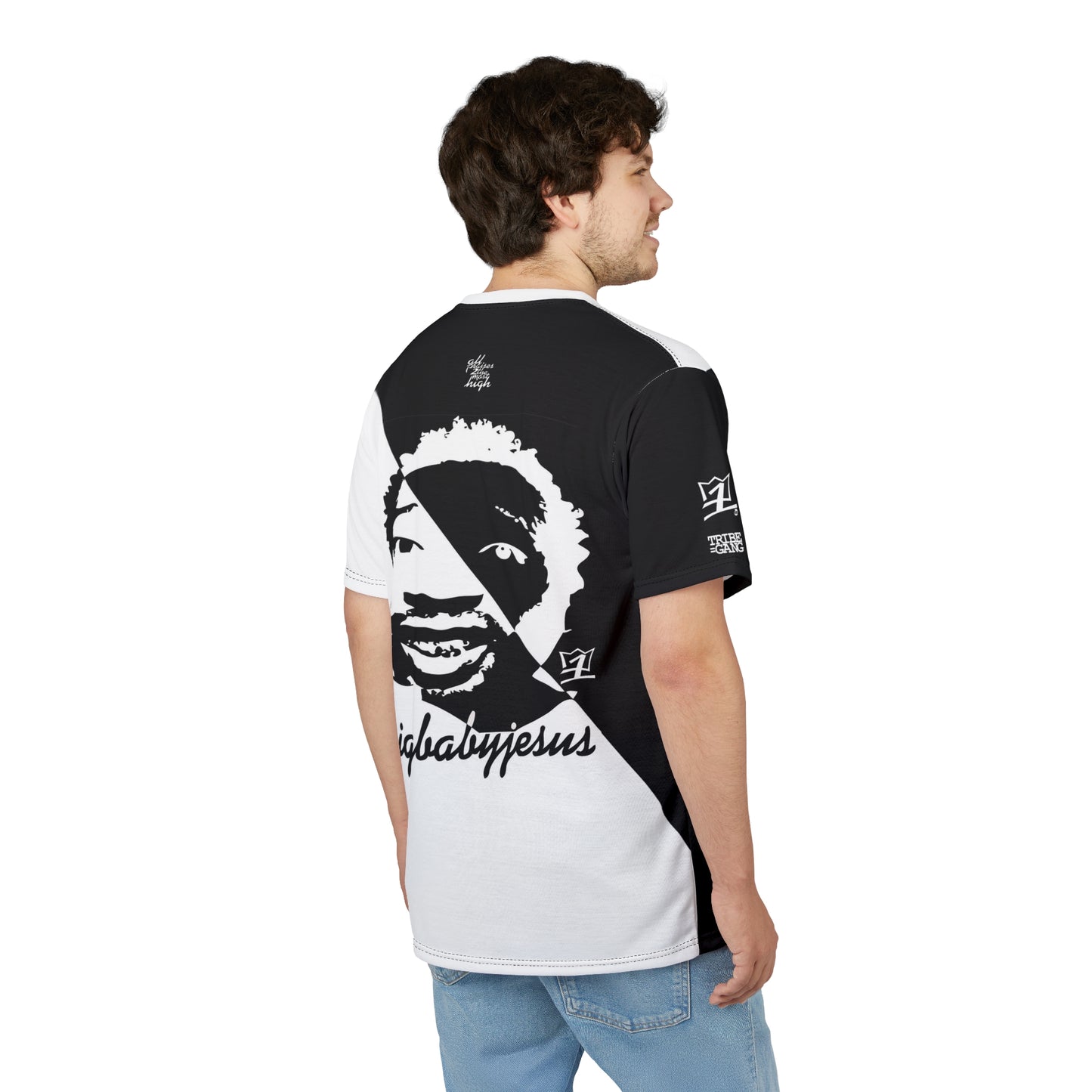 UNO ORGANIC WE ARE THE FEATHERS BIGBABYJESUS Unisex Cut & Sew Tee (AOP)