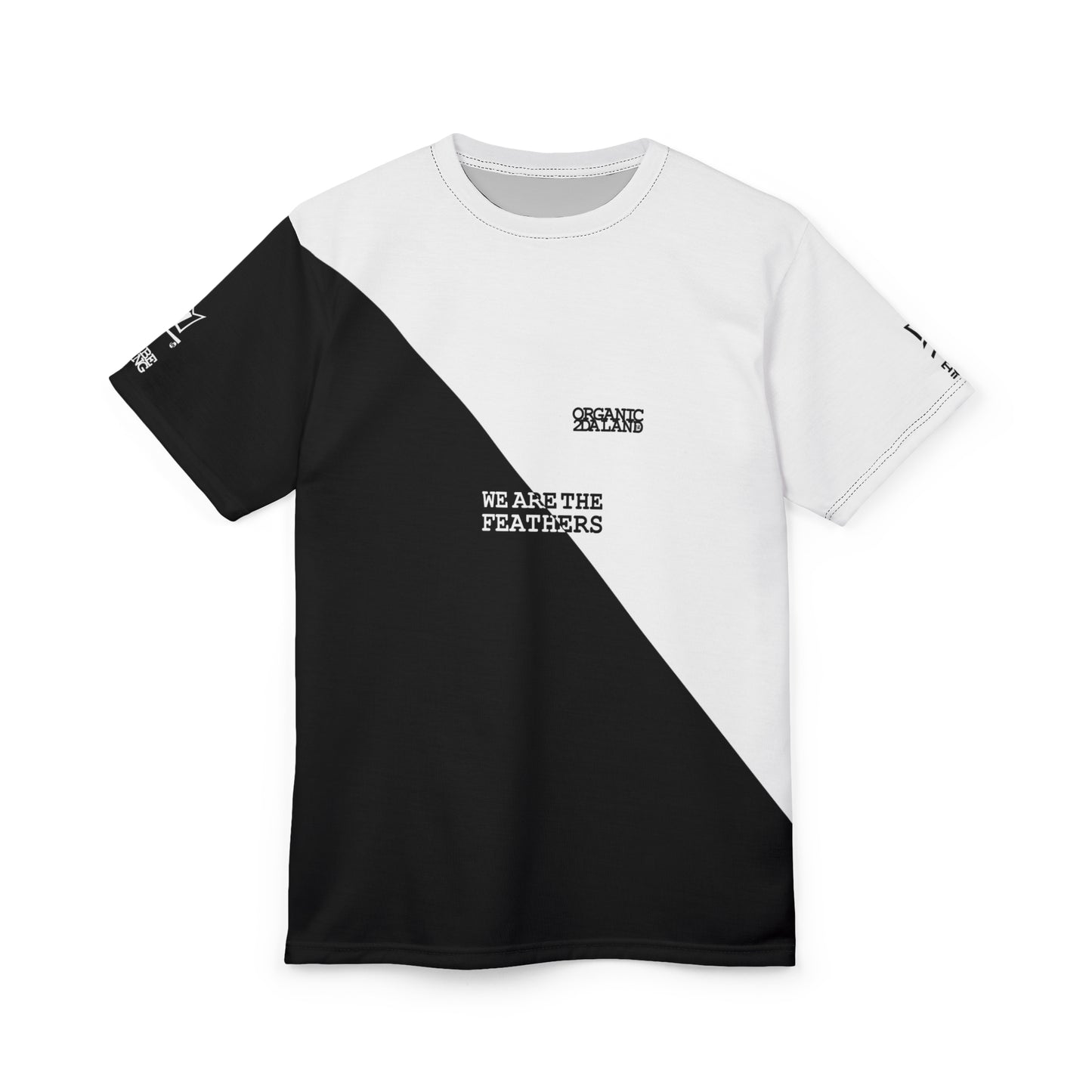 UNO ORGANIC WE ARE THE FEATHERS BIGBABYJESUS Unisex Cut & Sew Tee (AOP)