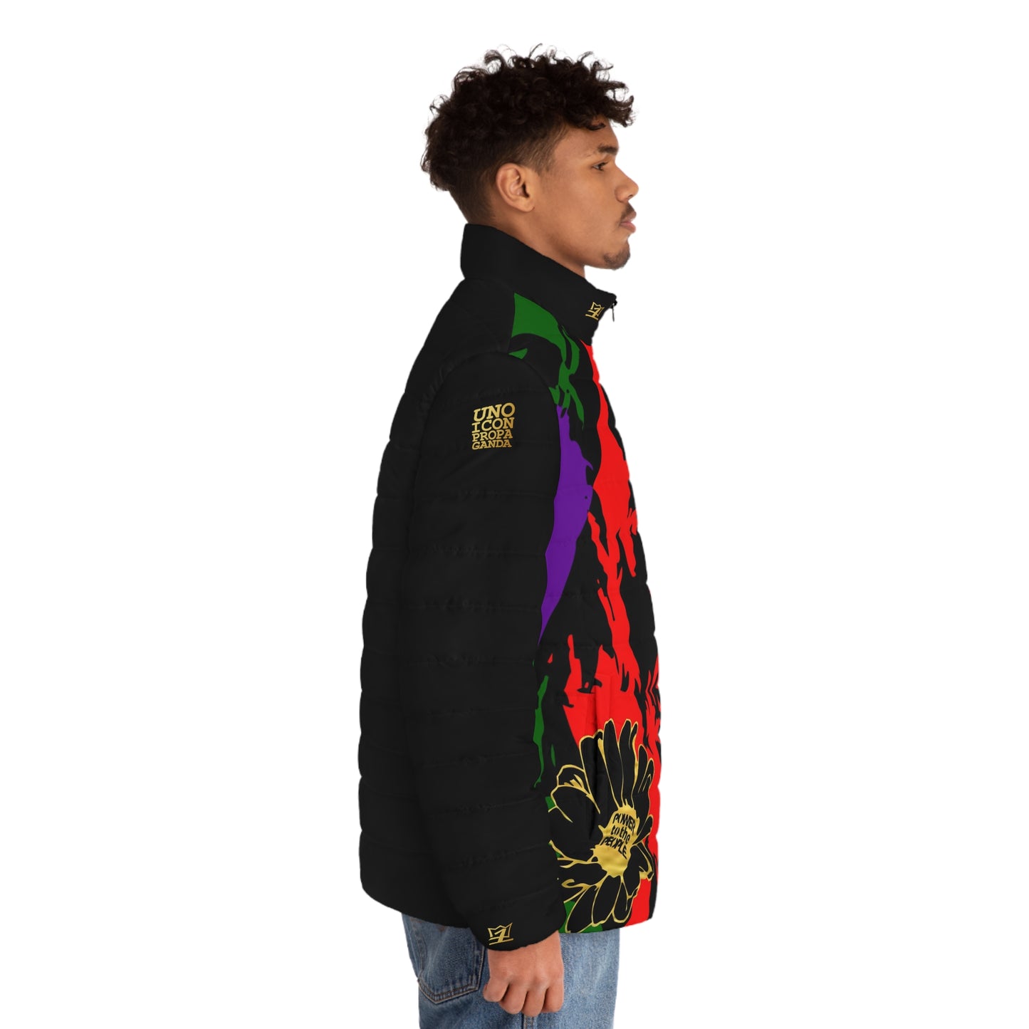 UNO LOVEBOB UNOICONPROPAGANDA Men's Puffer Jacket (AOP)