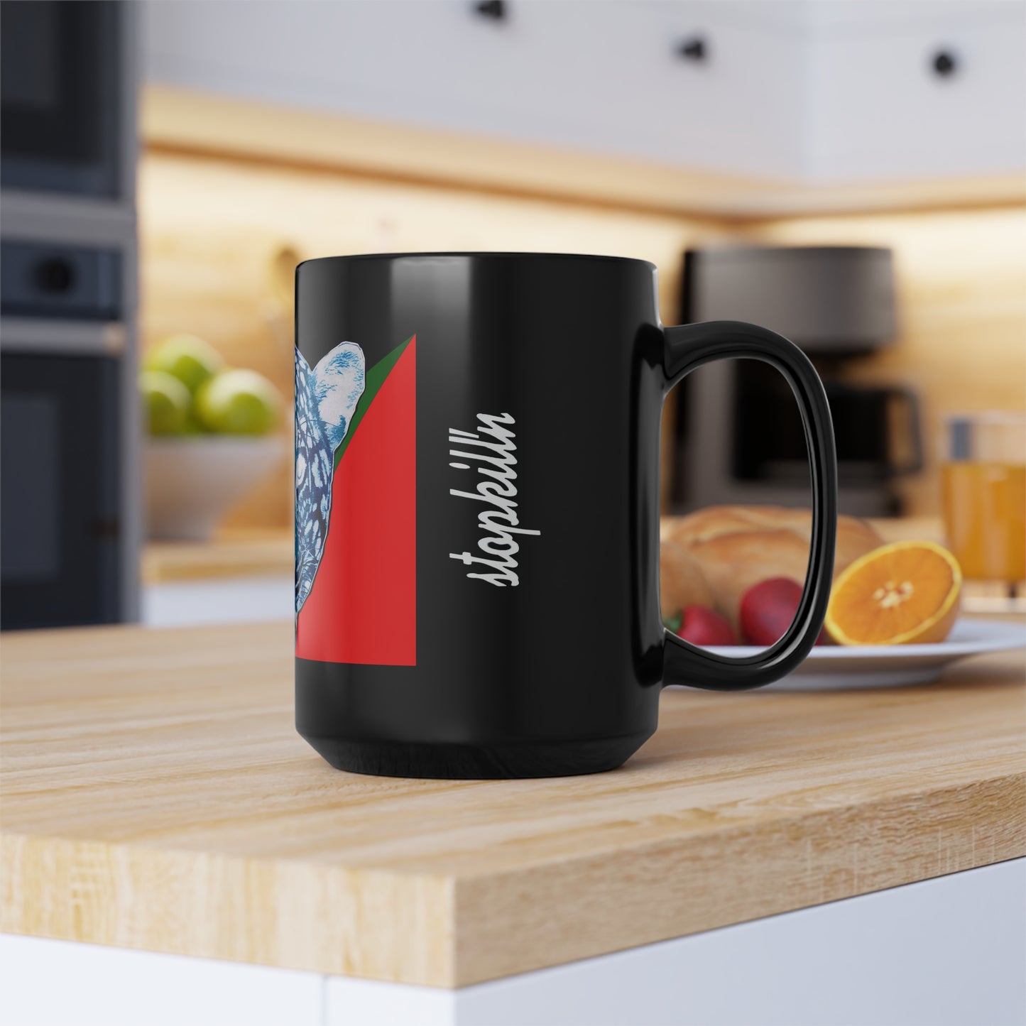 UNO BIGCAT STOPKILL'N Black Mug, 15oz