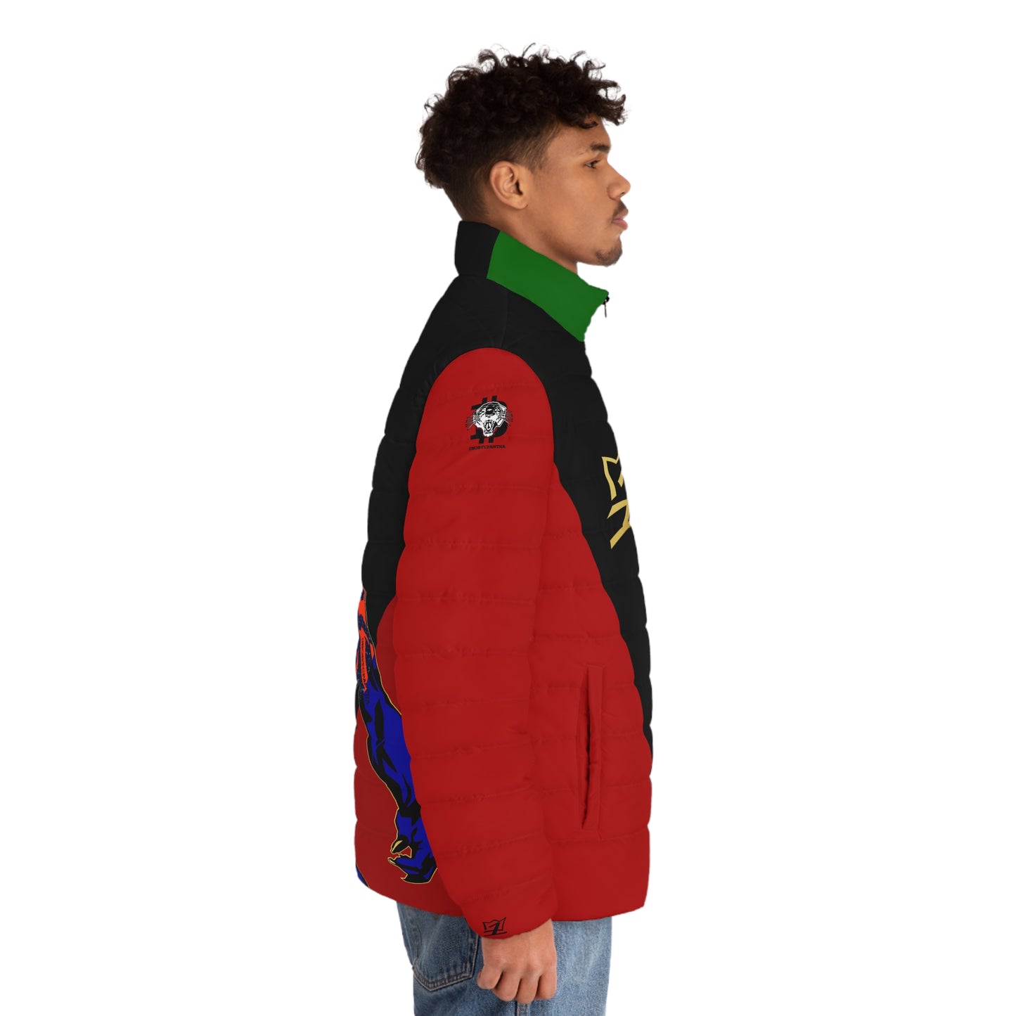 UNOBTCPANTHA Men's Puffer Jacket (AOP)