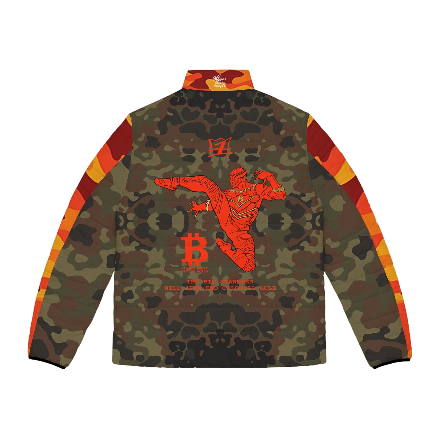 UNO BTCPANTHA BTCPANTHA Men's Puffer Jacket (AOP) Camo Collection