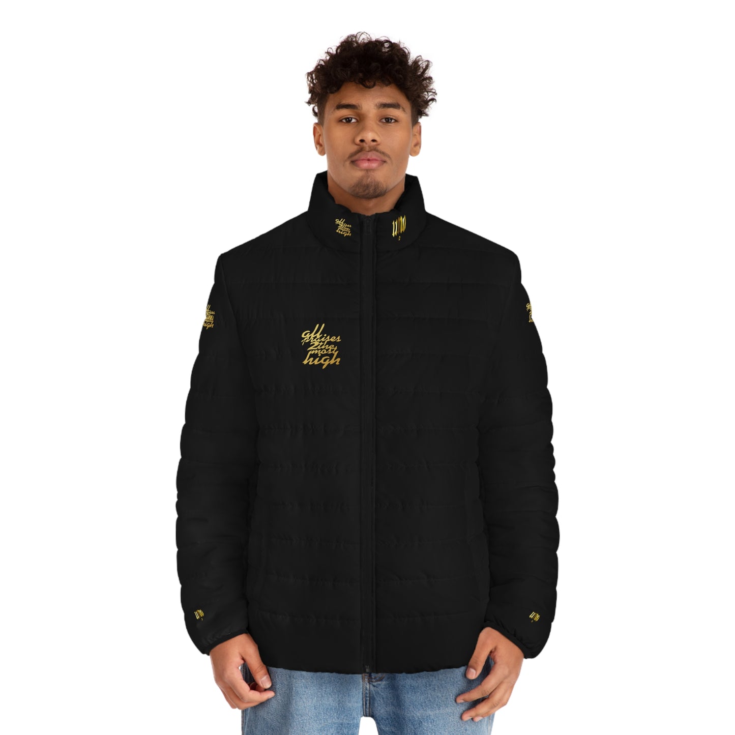 UNO LOVEMALCOLM Our Ancestors Are Watching Us Men's Puffer Jacket (AOP)