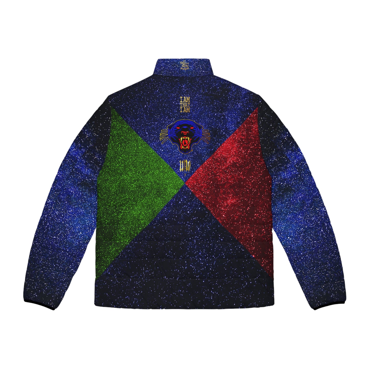 UNO PANTHA I AM THAT I AM Men's Puffer Jacket (AOP)