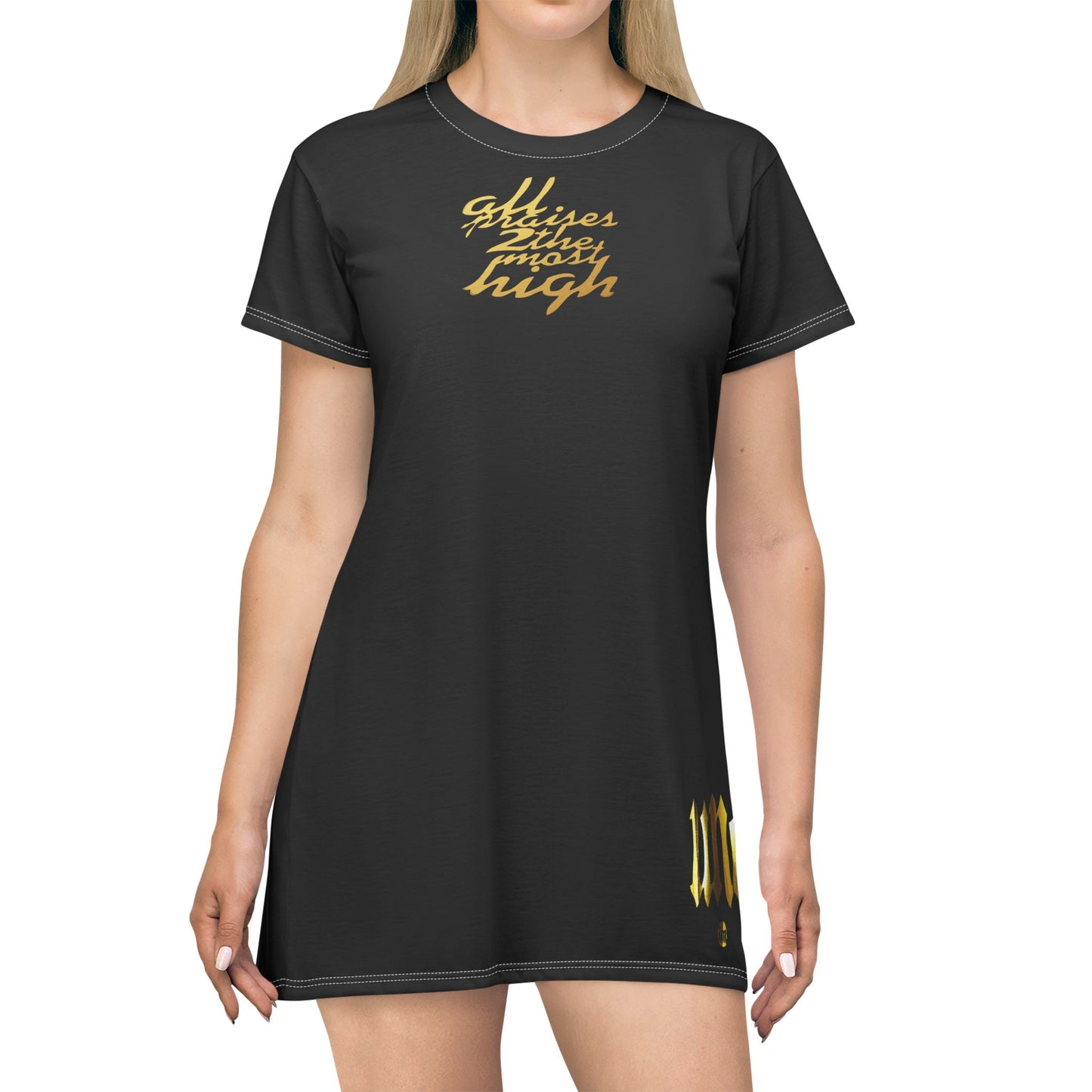 UNO ALL PRAISES All Over Print T-Shirt Dress