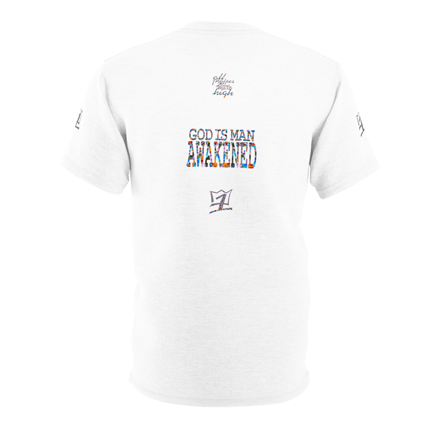 UNO ALLPRAISES GOD IS MAN Unisex Cut & Sew Tee (AOP)