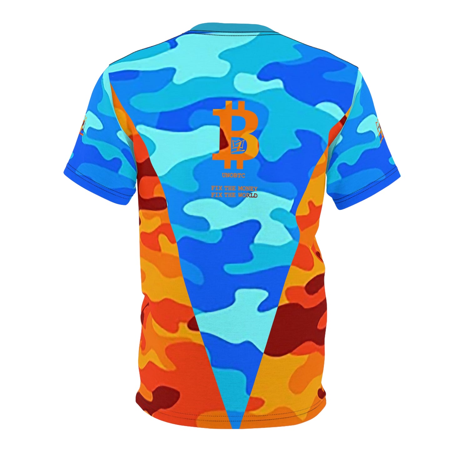 UNOBTC FIX THE MONEY FIX THE WORLD Unisex Cut & Sew Tee (AOP)