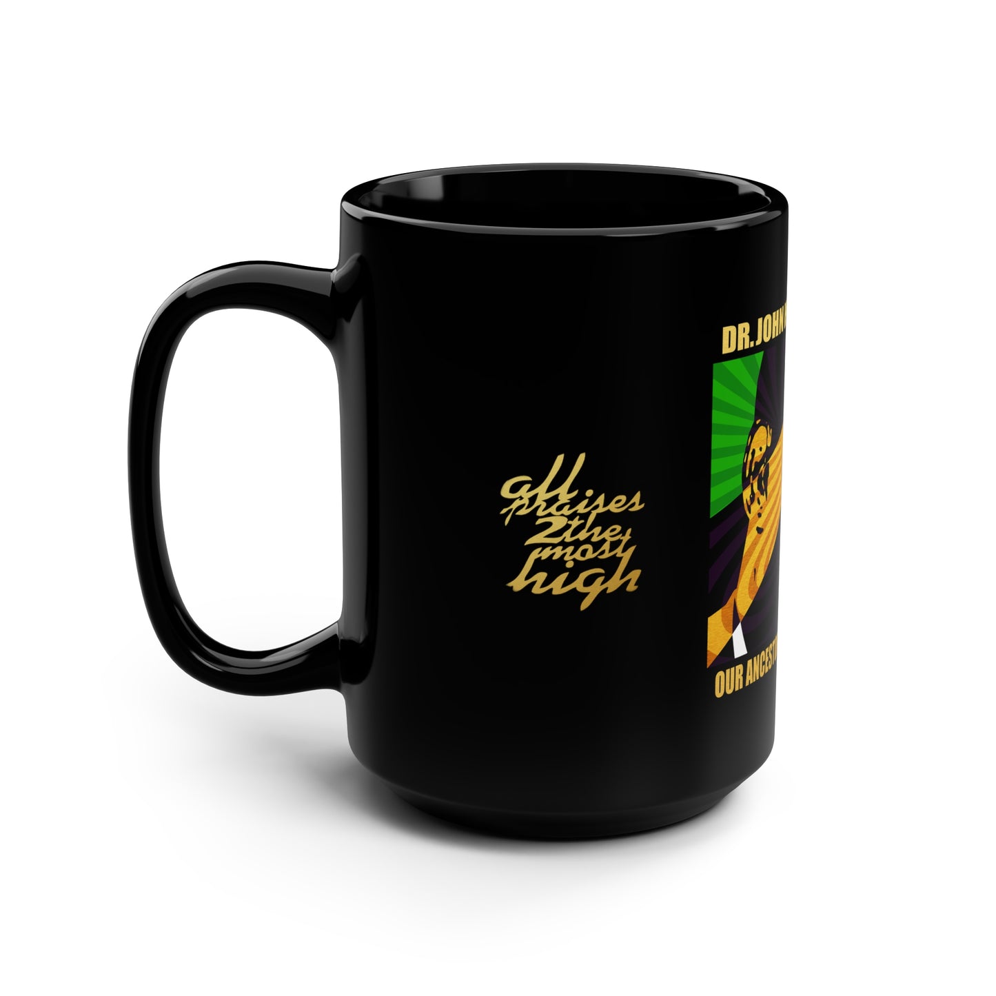 UNO LOVEJOHNHENRICCLARKE Our Ancestors Are Watching Us Black Mug, 15oz