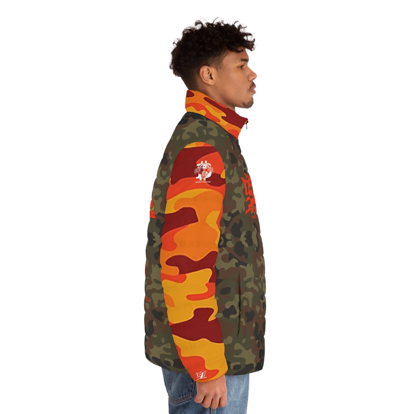 UNO BTCPANTHA BTCPANTHA Men's Puffer Jacket (AOP) Camo Collection