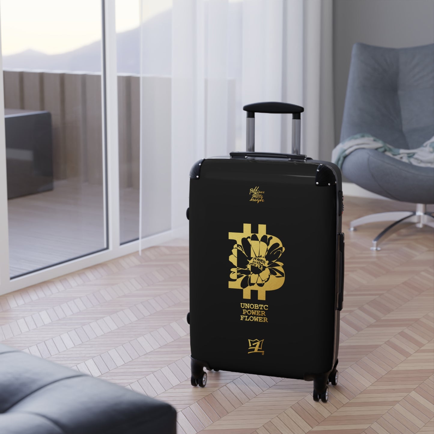 UNOBTCPOWERFLOWER Suitcases